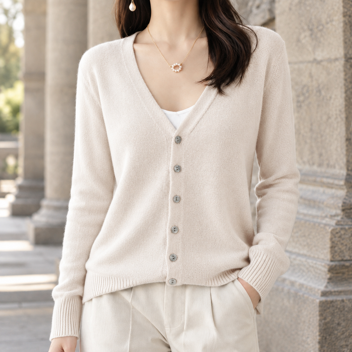 Easy-Fit V-Neck Cardigan