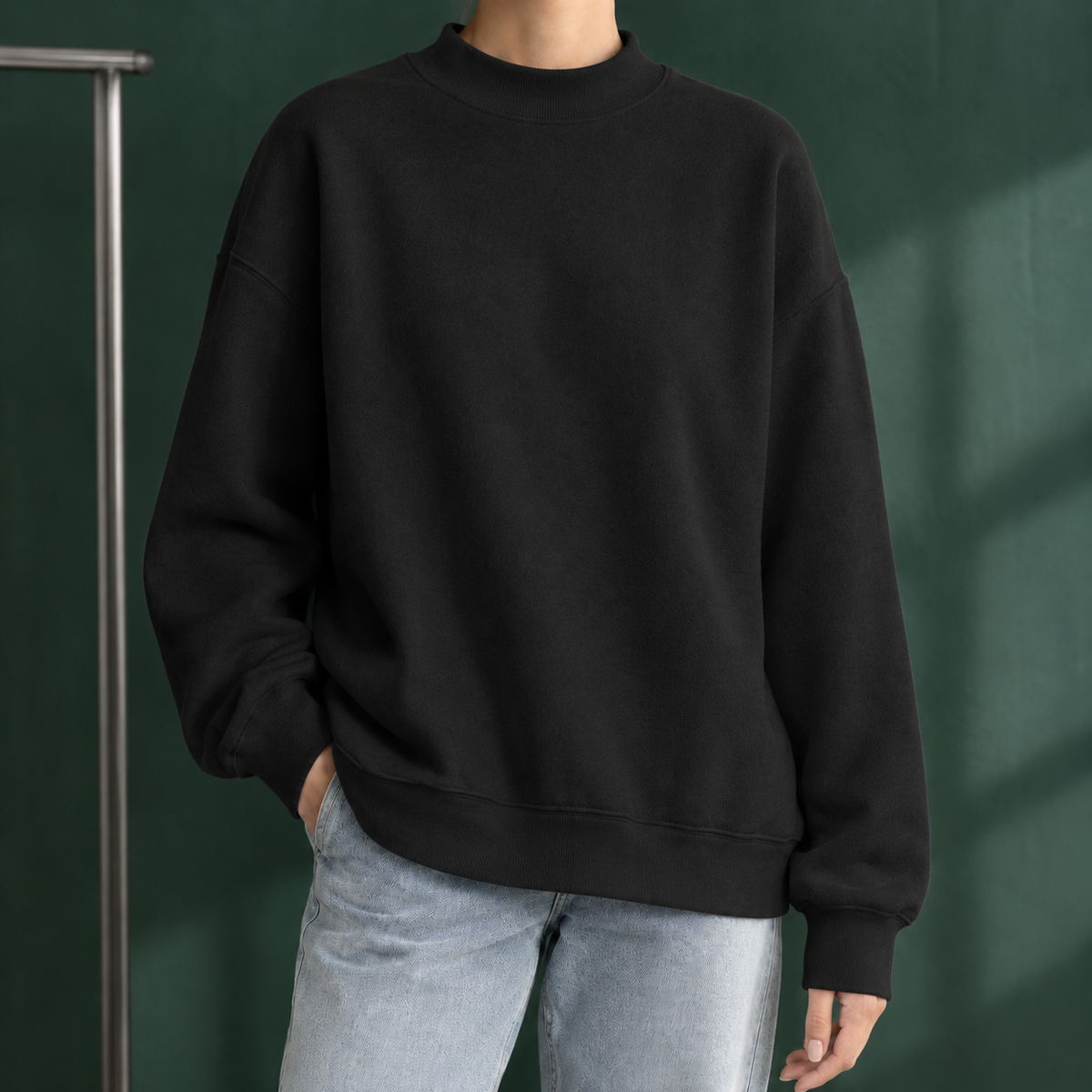 Relaxed Mock Neck Jumper
