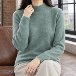 Smooth Silky Knit Mock Neck Jumper