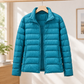 Jacket Cashmere-Feel Quilted Polyester with Stand Collar and Zip
