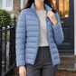 Quilted Jacket Cashmere-Feel with Padded Filling and Stand Collar