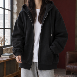 Soft Knit Finish Oversized Hoodie