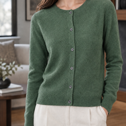Relaxed Round Neck Button Cardigan