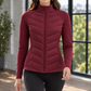 Quilted Jacket Polyester Chevron Quilting with Stand Collar and Zip