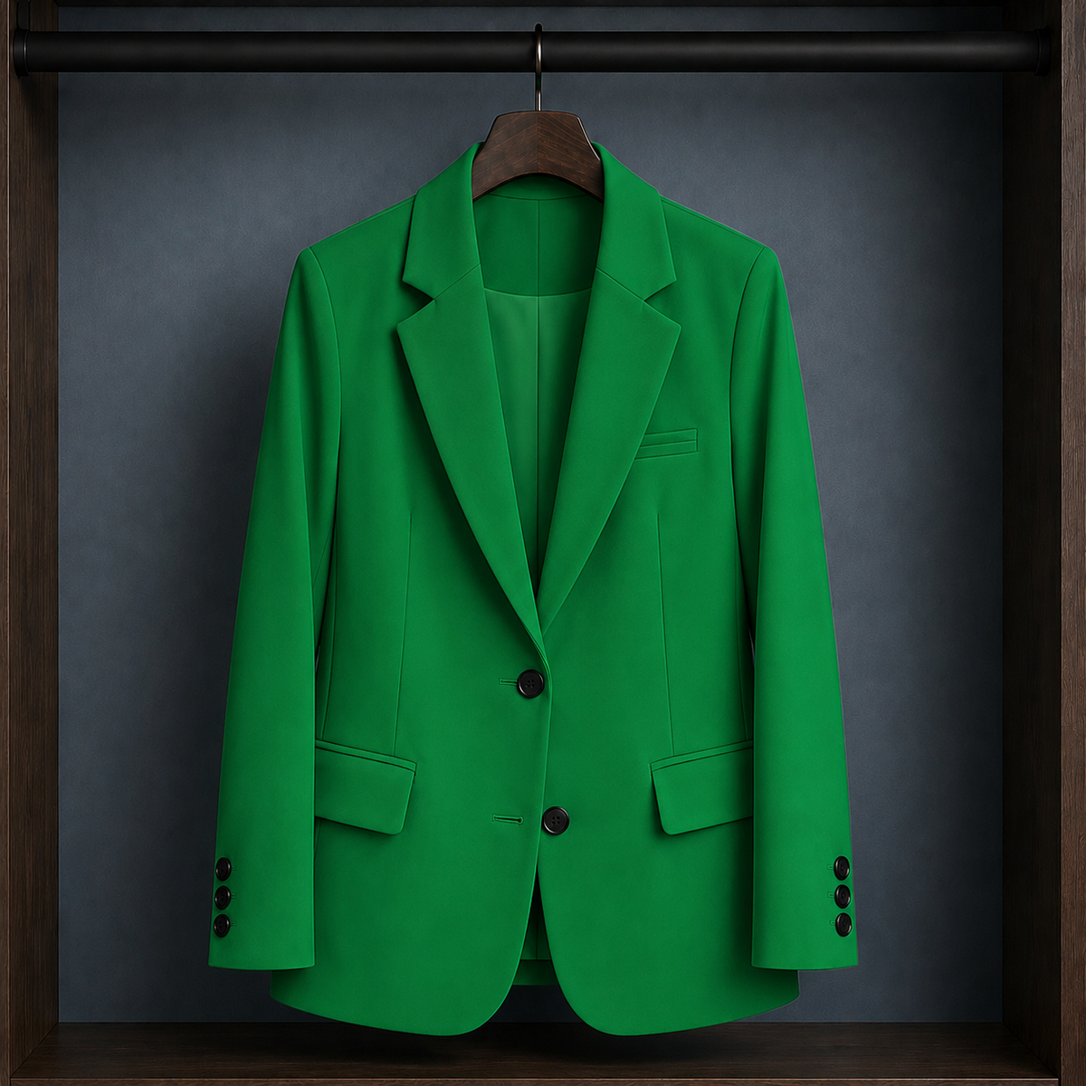 Blazer Polyester Tailored with Two-Button Front and Three Pockets