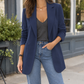 Blazer Polyester Tailored Longline with Notched Lapels