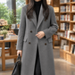 Overcoat Polyester Double-Breasted Longline Regular Fit with Flaps