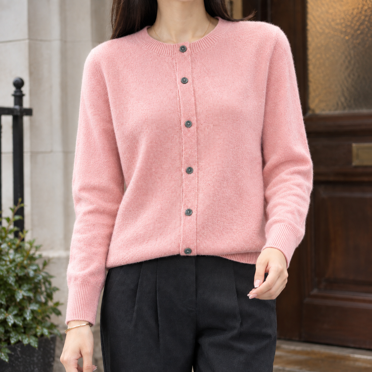 Wool-Rich Knit Cardigan