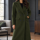 Coat Cashmere-Feel Brushed Polyester Double-Breasted Long Tailored