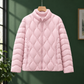 Quilted Jacket Duck Down Filled with Wave Quilting and Full Zip