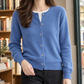 Fine Knit Crew Neck Cardigan