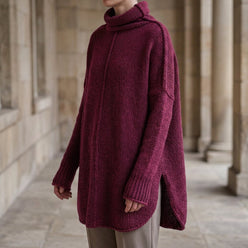 Cashmere-Feel Stacked Collar Jumper