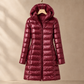 Jacket Duck Down Quilted Slim Mid-Length with Padded Hood and Zip