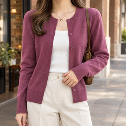 Fine Knit Button Cardigan