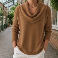 Cowl Neck Jumper with Dropped Shoulders
