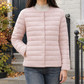 Quilted Jacket Polyester Lightweight with Round Neckline and Snaps