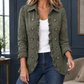 Jacket Polyester Fitted with Floral Appliqué and Ruffled Edging