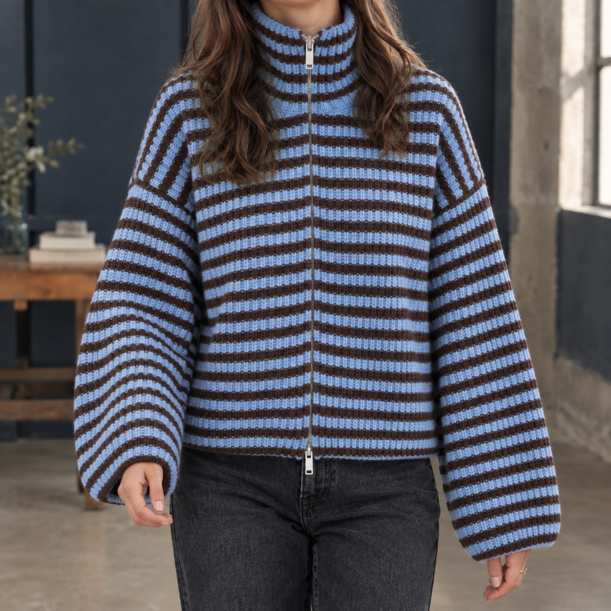 Wool-Blend Ribbed Jumper