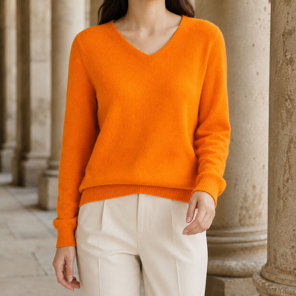 Fine Wool V-Neck Jumper