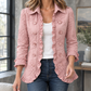 Jacket Polyester Fitted with Floral Appliqué, Twin Buttons and Ruffles