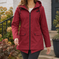 Hooded Jacket Polyester Straight with Full Zip and Fishtail Hem