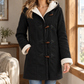 Jacket Polyester Toggle Front with Plush-Lined Hood and Pockets