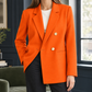 Blazer Polyester Double-Breasted with Notched Lapels and Gold Buttons
