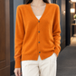 Fine Wool V-Neck Cardigan with Easy Drape