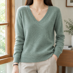 Easy Relaxed V-Neck Knit Jumper