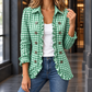 Jacket Polyester Gingham with Ruffle Trim and Open Front