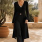 Wool-Blend V-Neck Longline Cardigan