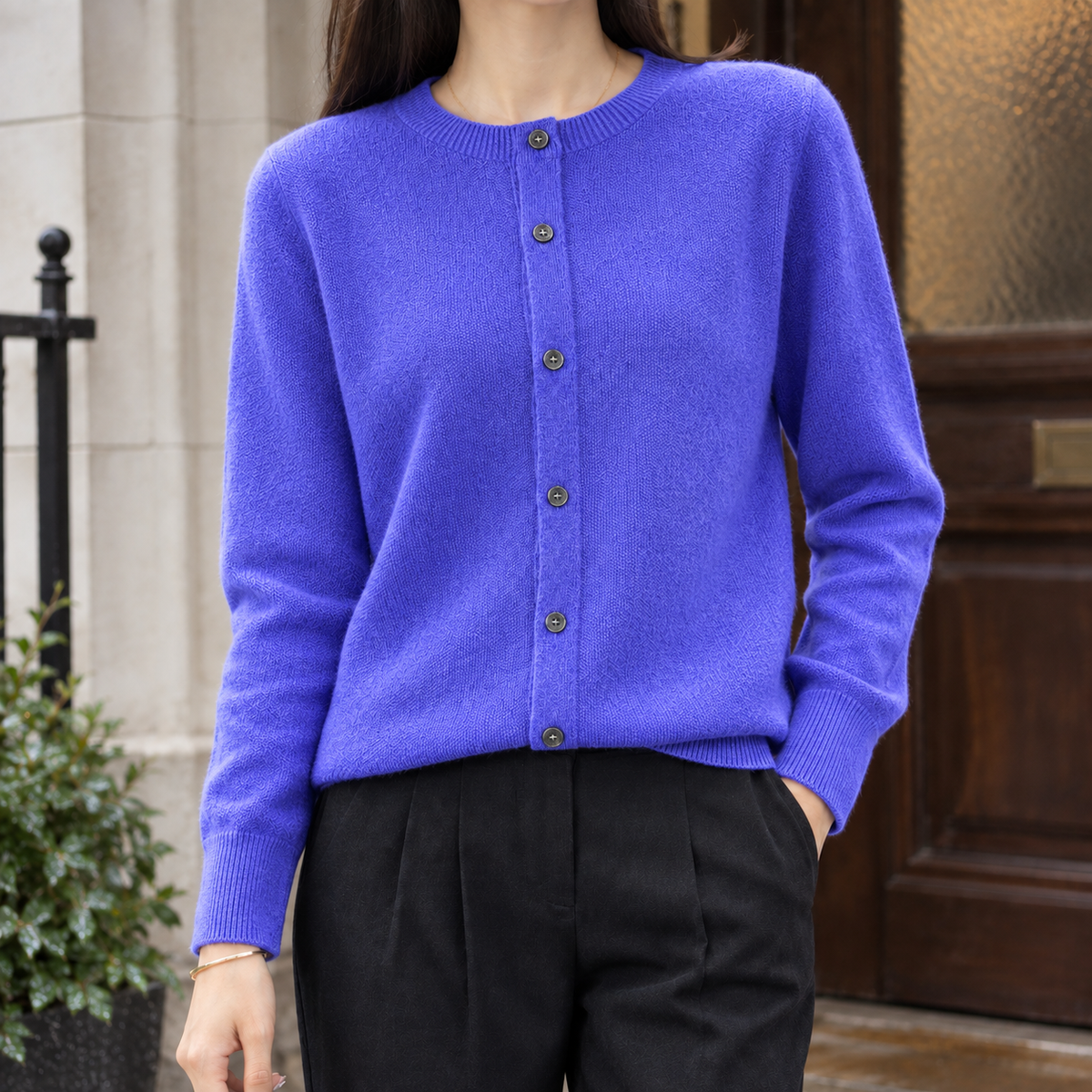 Wool-Rich Knit Cardigan