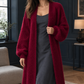 Plush Longline Open-Front Cardigan