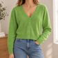 Smooth V-Neck Cardigan with Clean Shape
