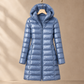 Jacket Duck Down Quilted Slim Mid-Length with Padded Hood and Zip