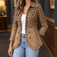 Ruffle Jacket Polyester with Pointed Collar and Double-Row Buttons