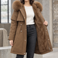 Hooded Coat Cotton Fill Longline with Plush Lining and Zip and Snap