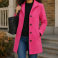 Coat Polyester Straight Cut Mid-Length with Notched Lapels