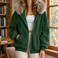 Faux Fur Trim Zip Hoodie