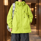 Hooded Jacket Cotton Blend Relaxed Mid-Length with Concealed Zip