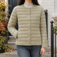 Quilted Jacket Polyester Lightweight with Round Neckline and Snaps