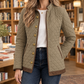 Quilted Jacket Polyester Diamond Quilting with Contrast Trim