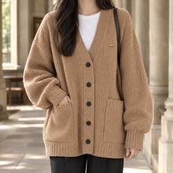 Oversized Ribbed Cardigan