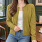 Fine Knit Cardigan with Tonal Buttons