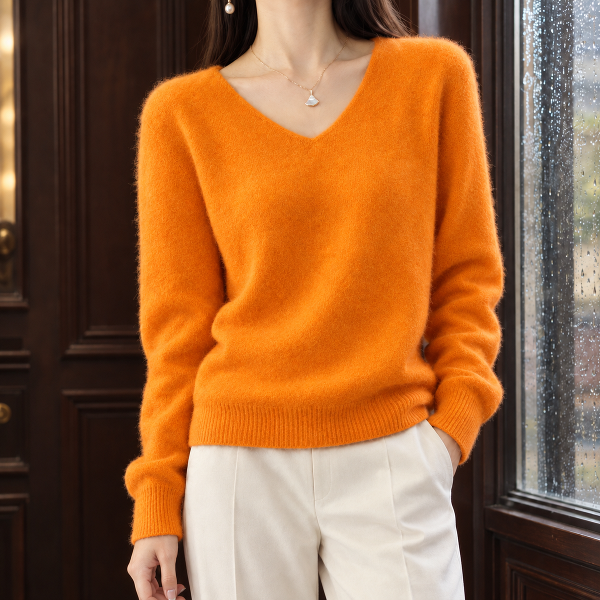 Pure Wool V-Neck Jumper