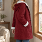 Jacket Polyester Toggle Front with Plush-Lined Hood and Pockets