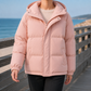 Puffer Jacket Polyester Hooded with Drawcord Hem and Angled Pockets