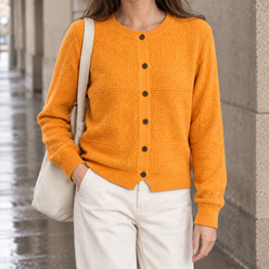 Textured Button Cardigan, Regular Fit