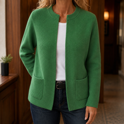 Soft Ribbed Hip-Length Cardigan