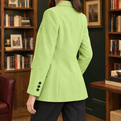 Blazer Polyester Tailored with Notched Lapels and Two-Button Front